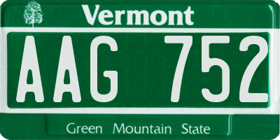 VT license plate AAG752