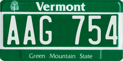 VT license plate AAG754