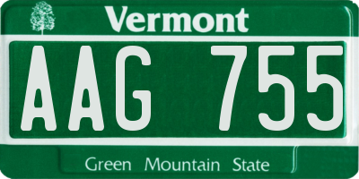 VT license plate AAG755