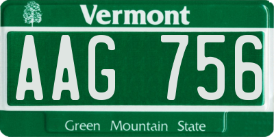 VT license plate AAG756