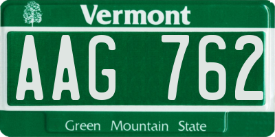 VT license plate AAG762