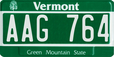 VT license plate AAG764