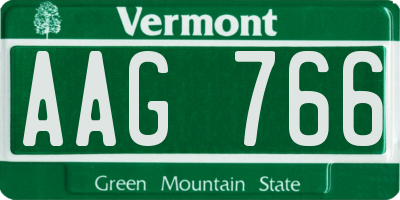 VT license plate AAG766