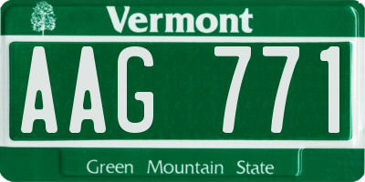 VT license plate AAG771