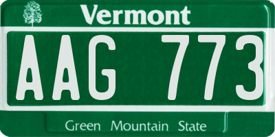 VT license plate AAG773