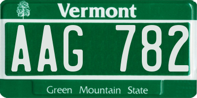 VT license plate AAG782