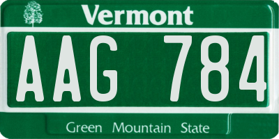 VT license plate AAG784