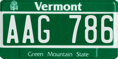 VT license plate AAG786