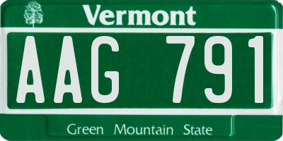 VT license plate AAG791