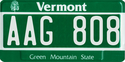 VT license plate AAG808