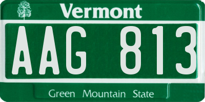 VT license plate AAG813