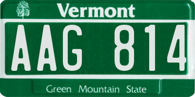 VT license plate AAG814