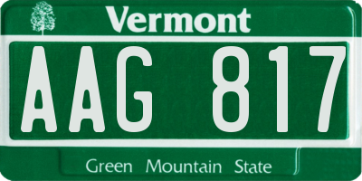 VT license plate AAG817