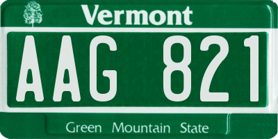 VT license plate AAG821