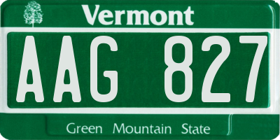 VT license plate AAG827