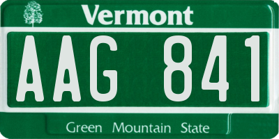 VT license plate AAG841