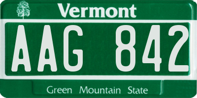 VT license plate AAG842