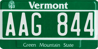 VT license plate AAG844