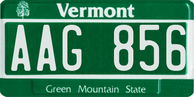 VT license plate AAG856
