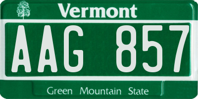 VT license plate AAG857