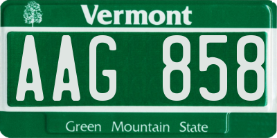 VT license plate AAG858