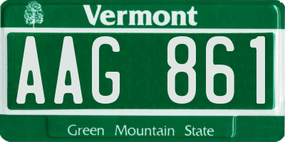 VT license plate AAG861