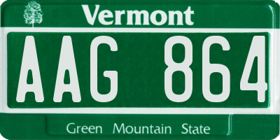 VT license plate AAG864