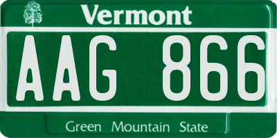 VT license plate AAG866