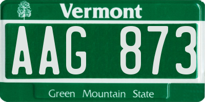 VT license plate AAG873