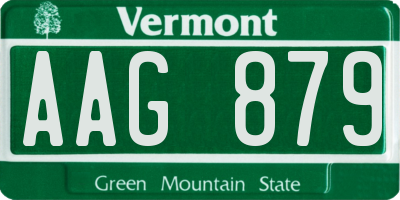 VT license plate AAG879