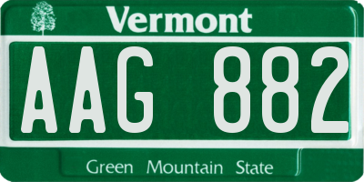 VT license plate AAG882