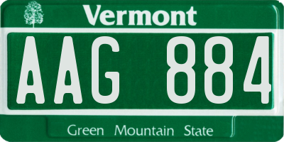 VT license plate AAG884