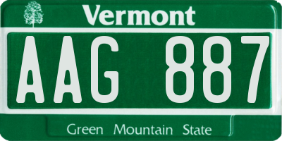 VT license plate AAG887