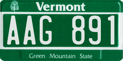 VT license plate AAG891