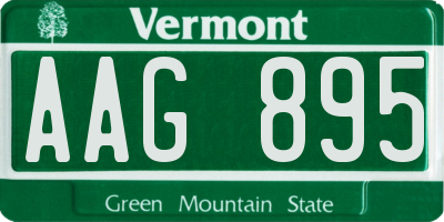 VT license plate AAG895