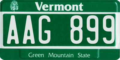 VT license plate AAG899