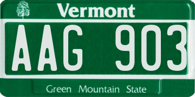 VT license plate AAG903