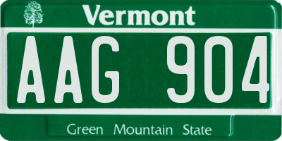 VT license plate AAG904