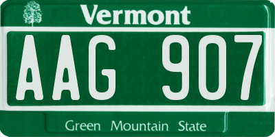 VT license plate AAG907