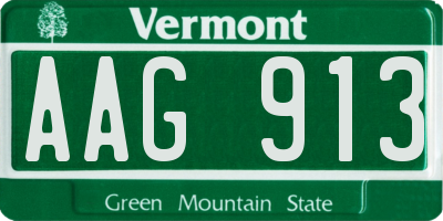 VT license plate AAG913