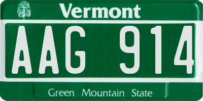 VT license plate AAG914