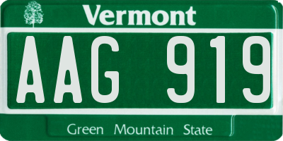 VT license plate AAG919