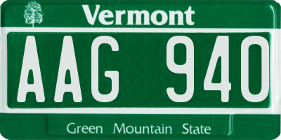 VT license plate AAG940