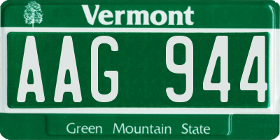 VT license plate AAG944