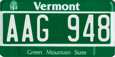 VT license plate AAG948