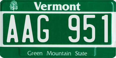 VT license plate AAG951