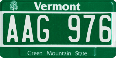 VT license plate AAG976