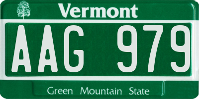 VT license plate AAG979