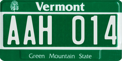 VT license plate AAH014