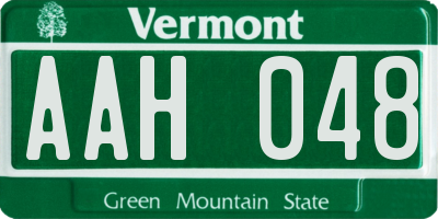 VT license plate AAH048